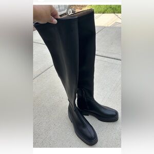 Sam Edelman Over The Knee Boots Womens 9 Black Lug Sole